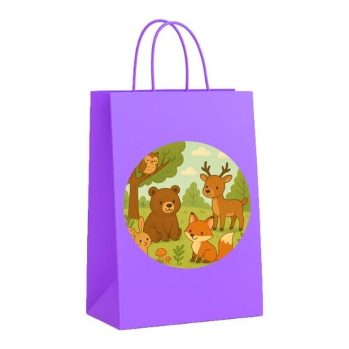 Sacola de Papel Personalizada Infantil Animais da Floresta