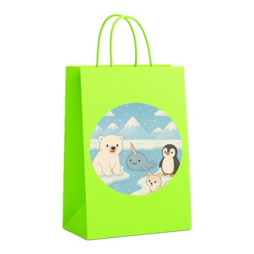 Sacola de Papel Personalizada Infantil Animais do Ártico