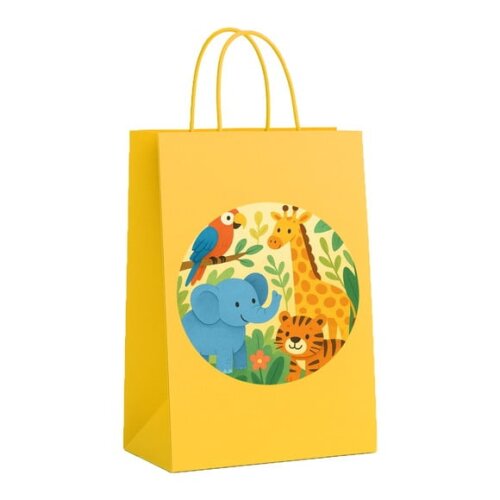 Sacola de Papel Personalizada Infantil Animais Exóticos