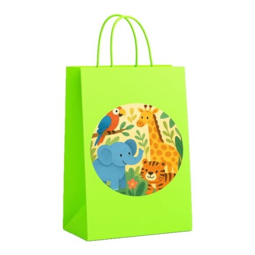 Sacola de Papel Personalizada Infantil Animais Exóticos