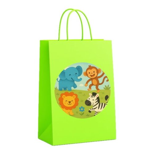 Sacola de Papel Personalizada Infantil Animais Divertidos