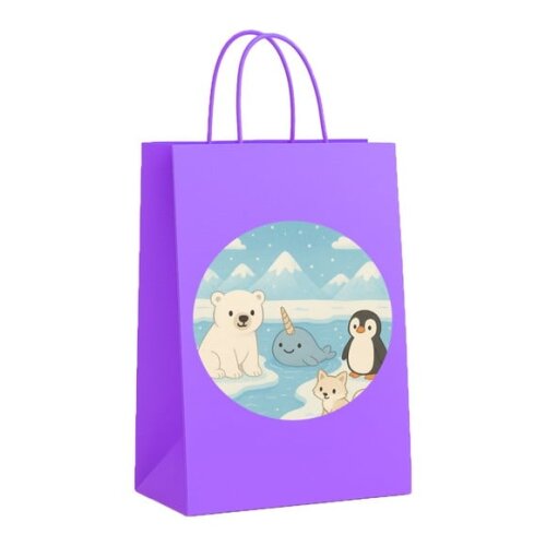 Sacola de Papel Personalizada Infantil Animais do Ártico