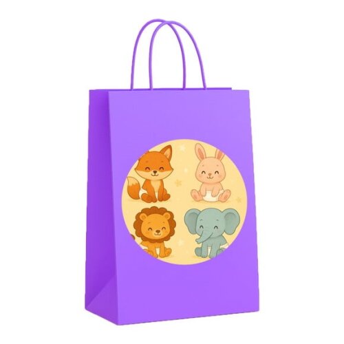 Sacola de Papel Personalizada Infantil Animais Fofinhos Baby