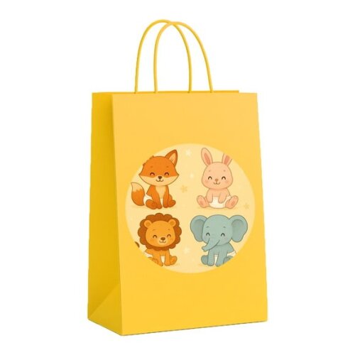 Sacola de Papel Personalizada Infantil Animais Fofinhos Baby