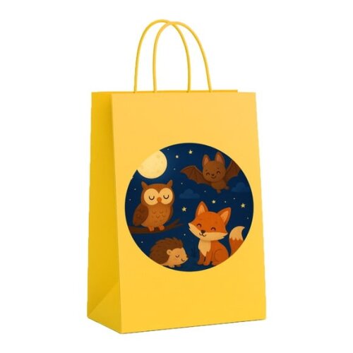 Sacola de Papel Personalizada Infantil Animais Noturnos