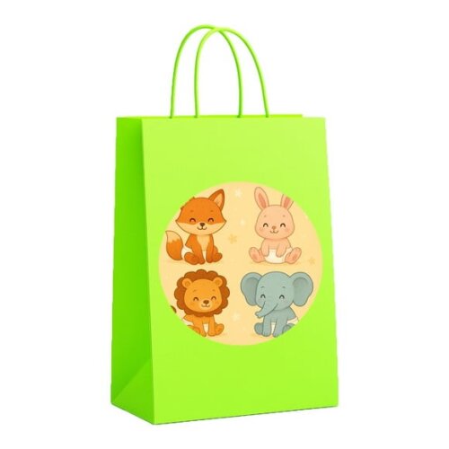 Sacola de Papel Personalizada Infantil Animais Fofinhos Baby