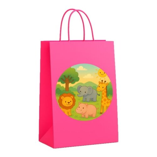 Sacola de Papel Personalizada Infantil Animais Selvagens