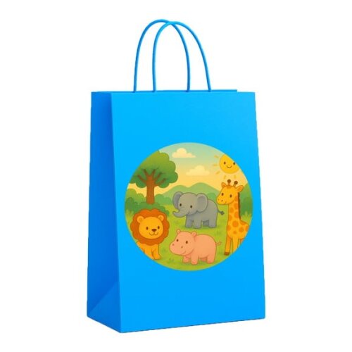 Sacola de Papel Personalizada Infantil Animais Selvagens