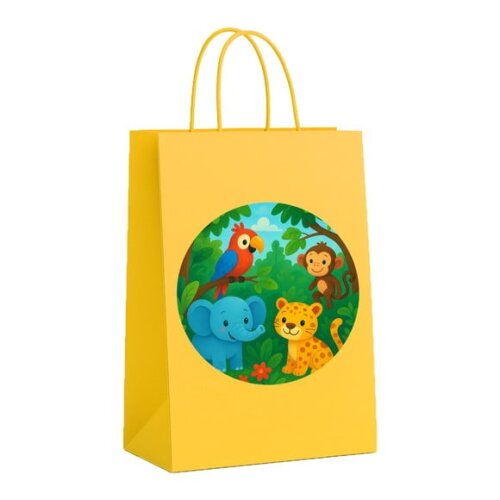 Sacola de Papel Personalizada Infantil Animais Tropicais