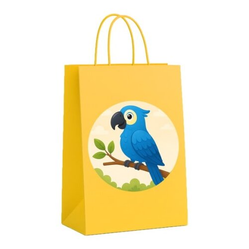 Sacola de Papel Personalizada Infantil Arara Azul