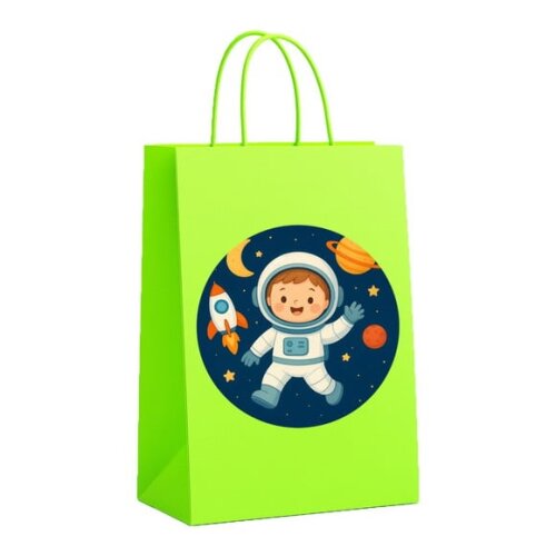Sacola de Papel Personalizada Infantil Astronauta