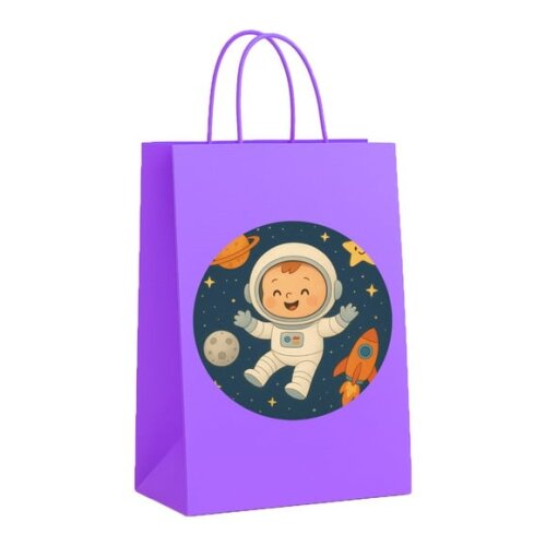 Sacola de Papel Personalizada Infantil Astronauta Baby