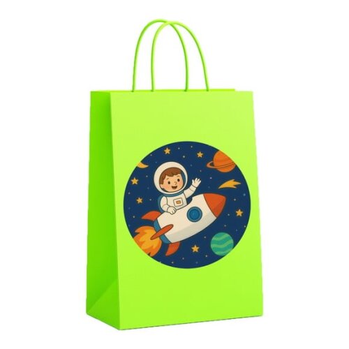 Sacola de Papel Personalizada Infantil Aventura Espacial