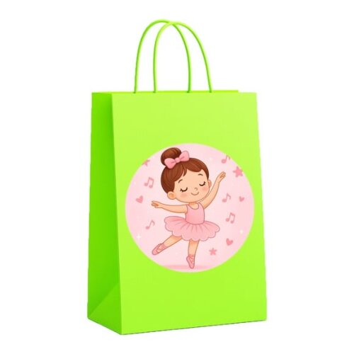 Sacola de Papel Personalizada Infantil Bailarina