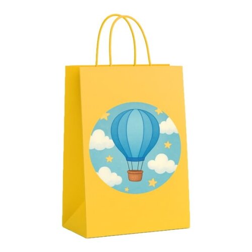 Sacola de Papel Personalizada Infantil Balão de Ar Azul