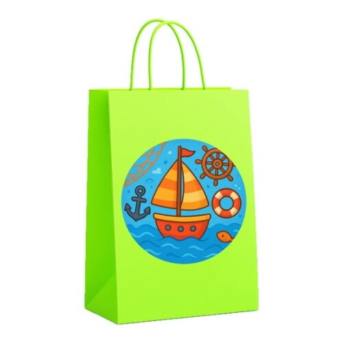 Sacola de Papel Personalizada Infantil Barquinho