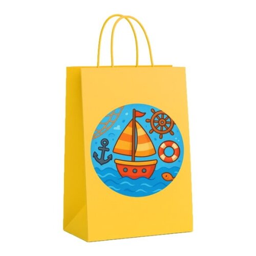 Sacola de Papel Personalizada Infantil Barquinho