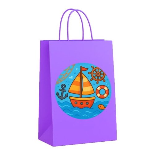 Sacola de Papel Personalizada Infantil Barquinho