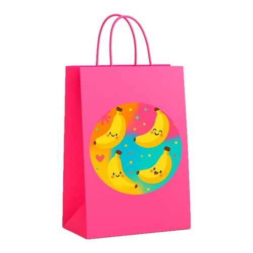 Sacola de Papel Personalizada Infantil Bananas Divertidas