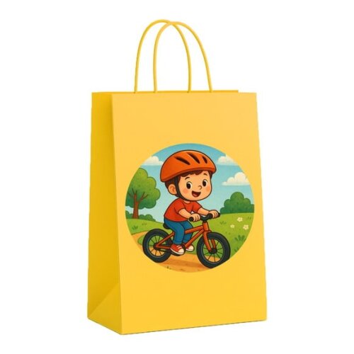 Sacola de Papel Personalizada Infantil Bike Ciclista