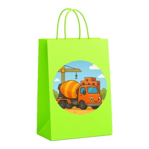 Sacola de Papel Personalizada Infantil Betoneira