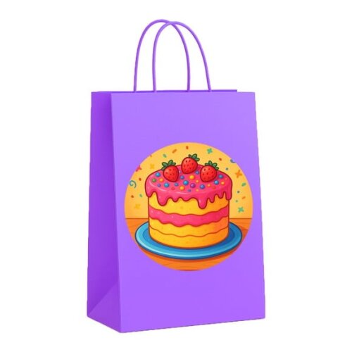 Sacola de Papel Personalizada Infantil Bolo Confeitado