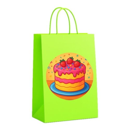 Sacola de Papel Personalizada Infantil Bolo Confeitado
