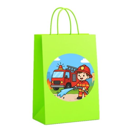 Sacola de Papel Personalizada Infantil Bombeiros