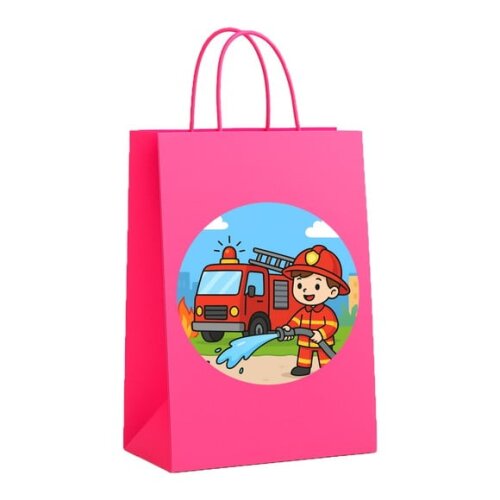 Sacola de Papel Personalizada Infantil Bombeiros