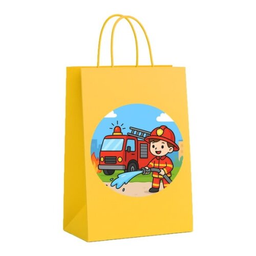 Sacola de Papel Personalizada Infantil Bombeiros