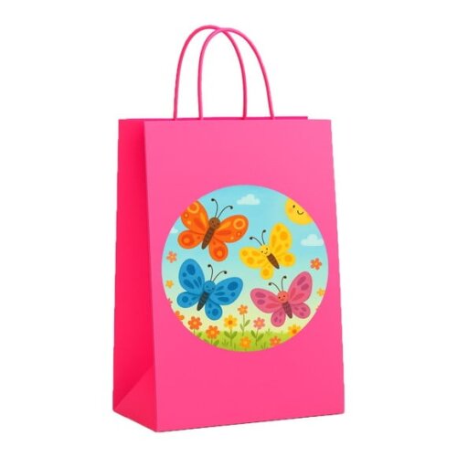 Sacola de Papel Personalizada Infantil Borboletas