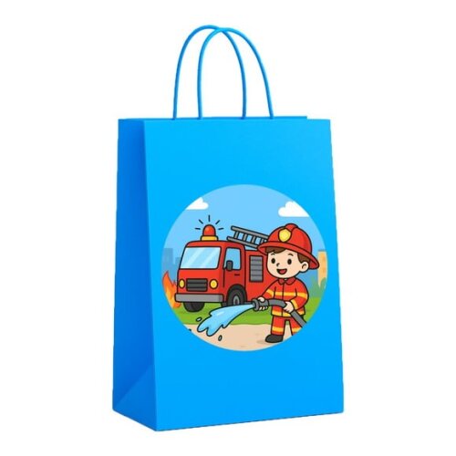 Sacola de Papel Personalizada Infantil Bombeiros