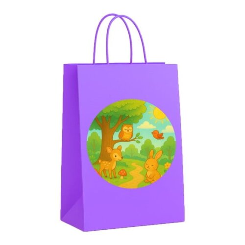 Sacola de Papel Personalizada Infantil Bosque Encantado