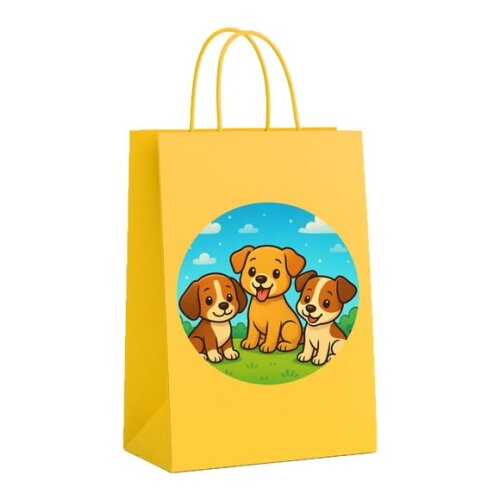 Sacola de Papel Personalizada Infantil Cachorrinhos