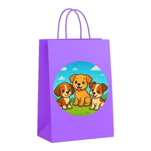 Sacola de Papel Personalizada Infantil Cachorrinhos