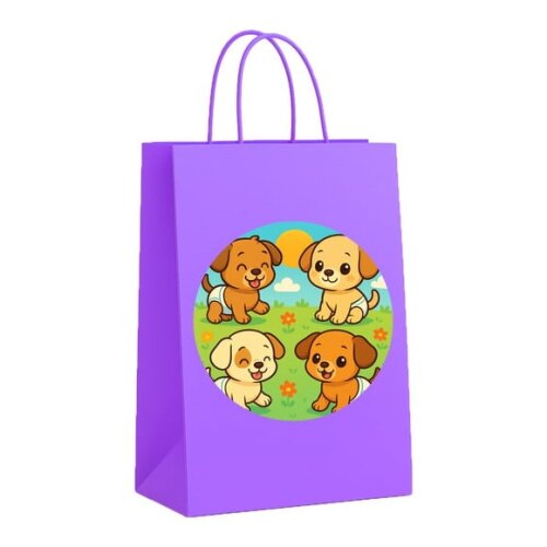 Sacola de Papel Personalizada Infantil Cachorrinhos Baby