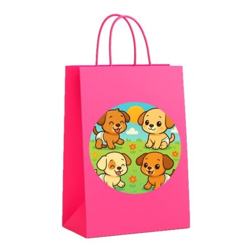 Sacola de Papel Personalizada Infantil Cachorrinhos Baby