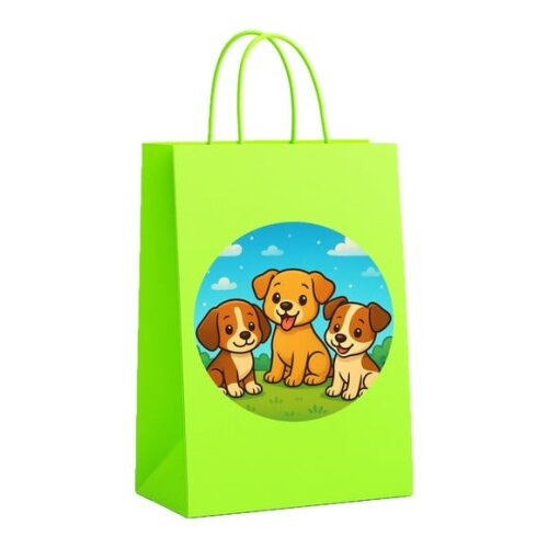 Sacola de Papel Personalizada Infantil Cachorrinhos