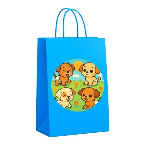 Sacola de Papel Personalizada Infantil Cachorrinhos Baby