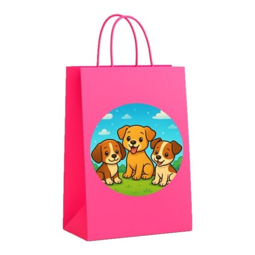 Sacola de Papel Personalizada Infantil Cachorrinhos