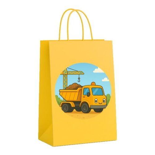 Sacola de Papel Personalizada Infantil Caminhão Caçamba