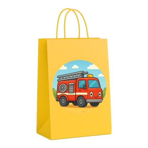 Sacola de Papel Personalizada Infantil Caminhão de Bombeiro