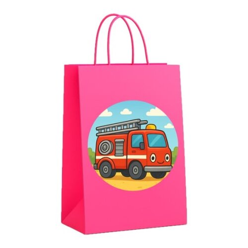 Sacola de Papel Personalizada Infantil Caminhão de Bombeiro
