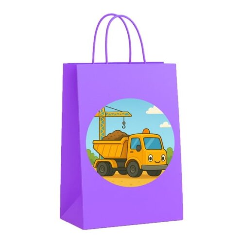 Sacola de Papel Personalizada Infantil Caminhão Caçamba