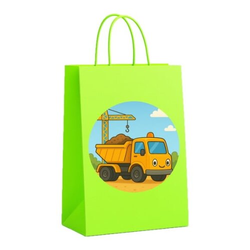 Sacola de Papel Personalizada Infantil Caminhão Caçamba