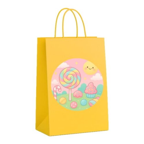 Sacola de Papel Personalizada Infantil Candy Color
