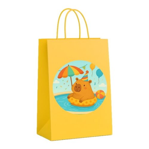 Sacola de Papel Personalizada Infantil Capivara Pool Party