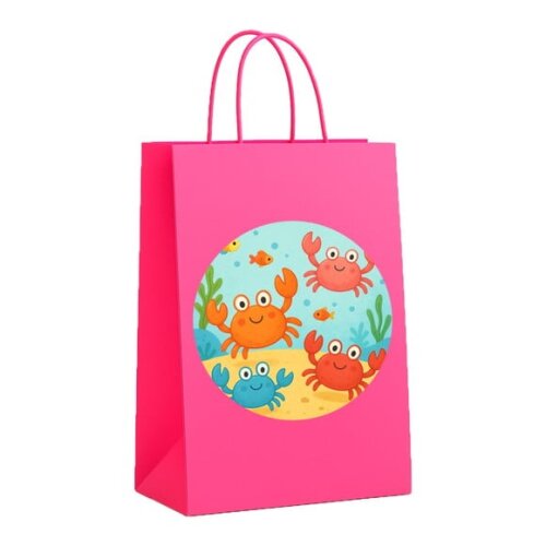 Sacola de Papel Personalizada Infantil Caranguejinhos