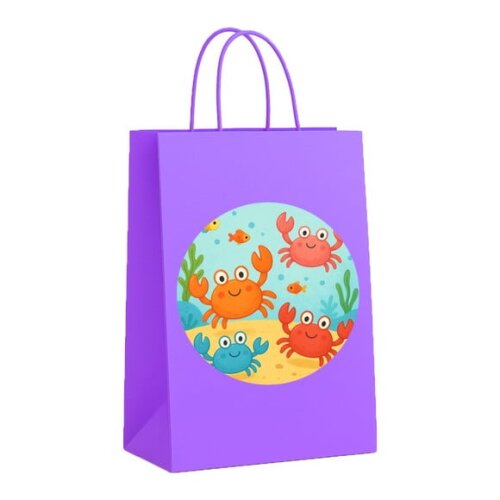 Sacola de Papel Personalizada Infantil Caranguejinhos