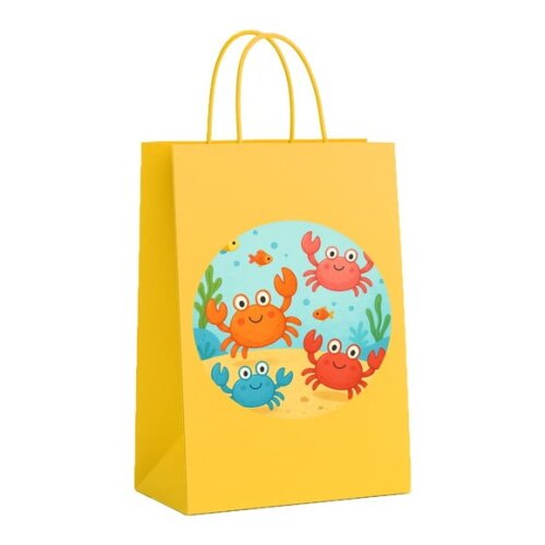 Sacola de Papel Personalizada Infantil Caranguejinhos
